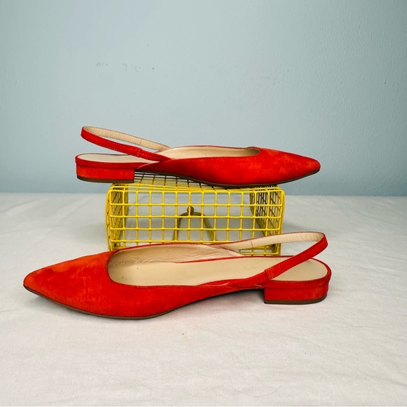 Everlane Red Suede Slingback Flats - Picture 5 of 9